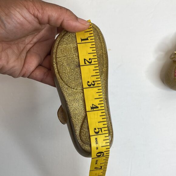 Mini Melissa Ultra Heart Me Sparkle Gold Glitter Sparkle Ballet Jelly S… - Picture 11 of 11